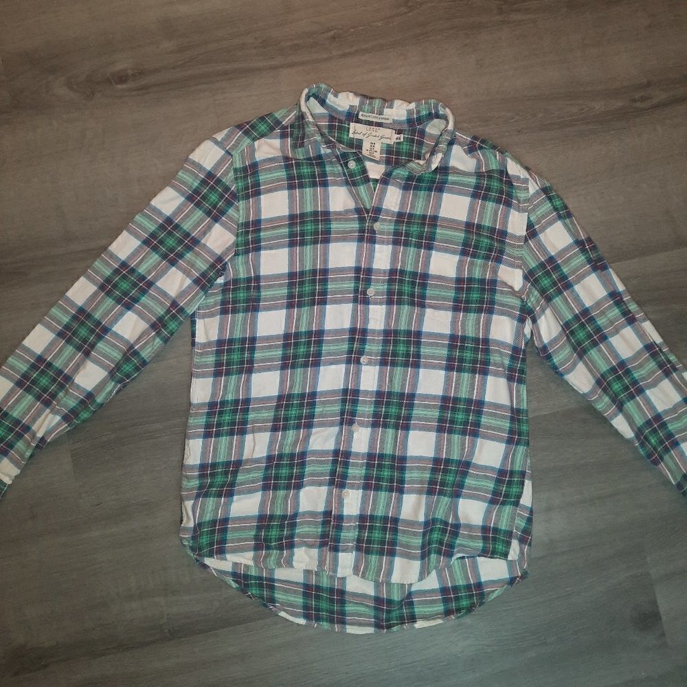H&M Regular Fit Plaid Flannel Button Up